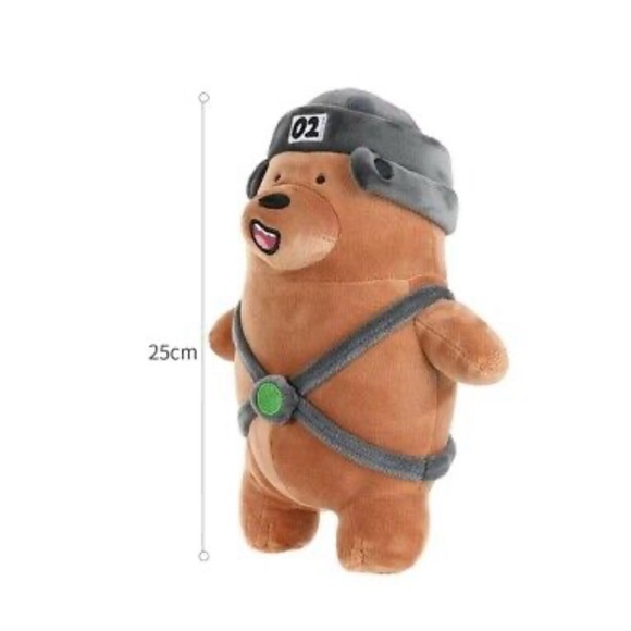 We Bare Bears Standing Grizzly With Hat Soft Stuffed Plush Toy Gift - Picture 2 of 2